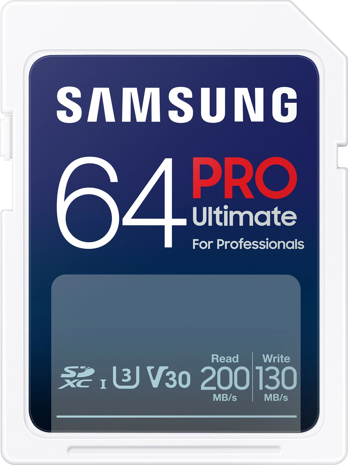 Kartelë SD Samsung PRO Ultimate 64 GB, SDXC, Class 3, UHS-I, 200 MB/s, e bardhë