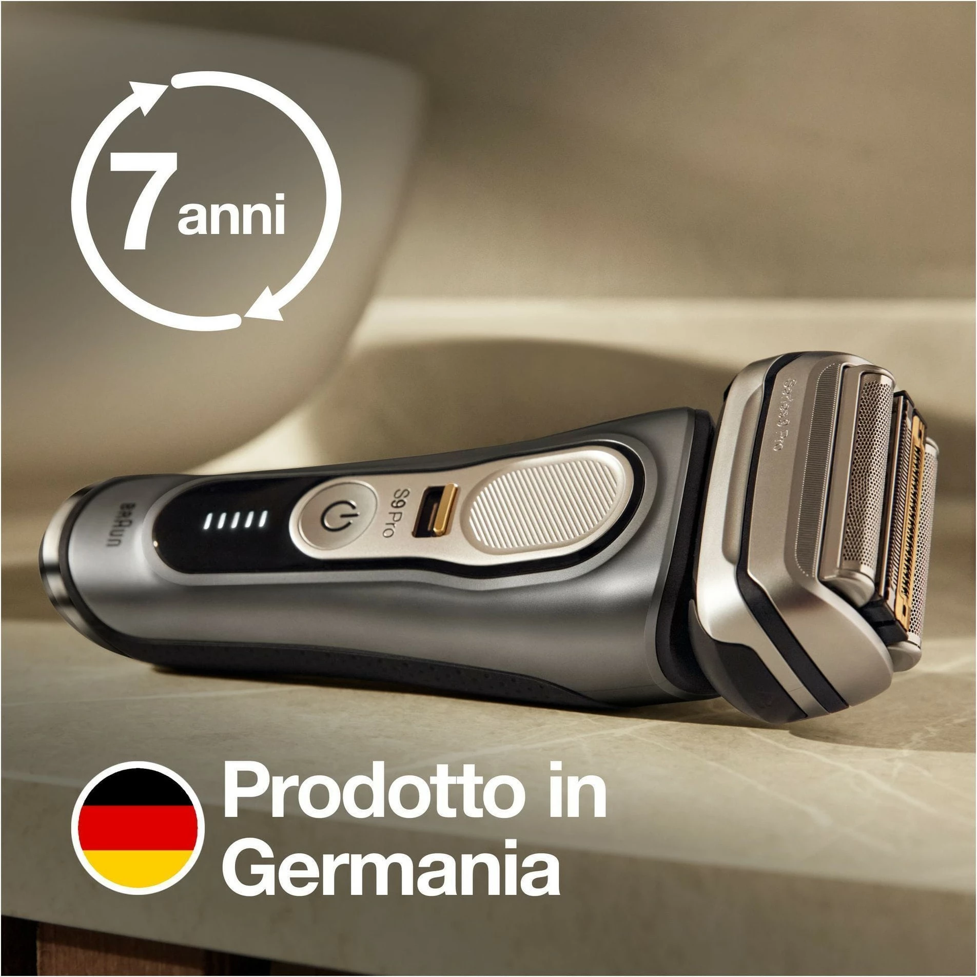 Makinë rroje Braun Series 9 Pro 9465CC, 0.05 mm, Bateri, E zezë, Argjendtë