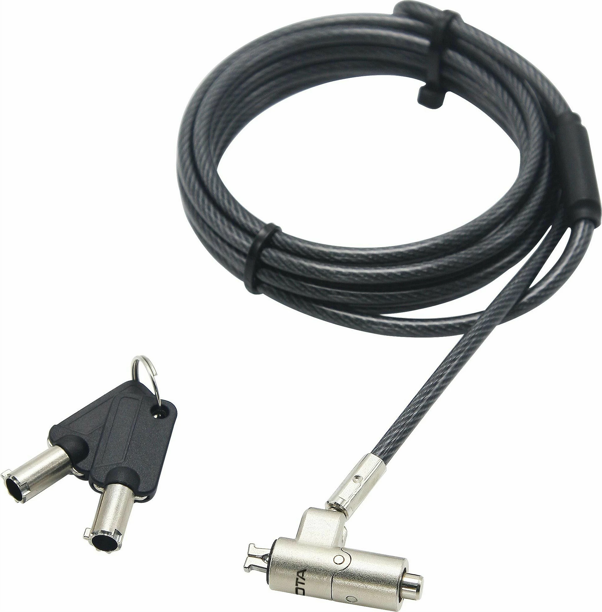 Kabllo sigurie DICOTA Nano Lock Ultra Slim, me çelës, 2.5x6 mm, e zezë