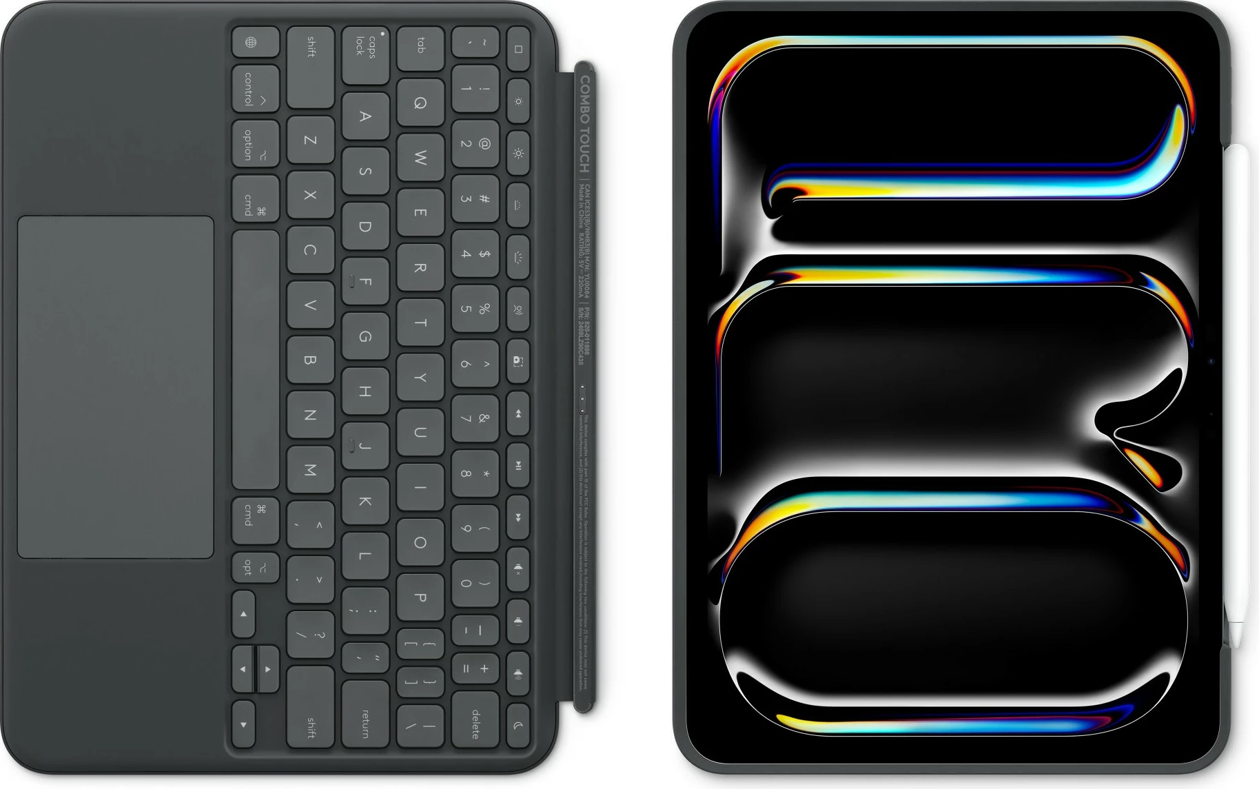 Tastierë me trackpad Logitech për iPad Pro 13-inch (M4), QWERTY, anglisht, me dritë, e zezë