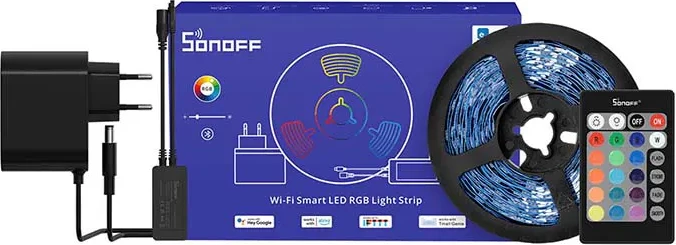Shirit LED i mençur Sonoff L2 Lite, 5m, RGB, Wi-Fi, me telekomandë