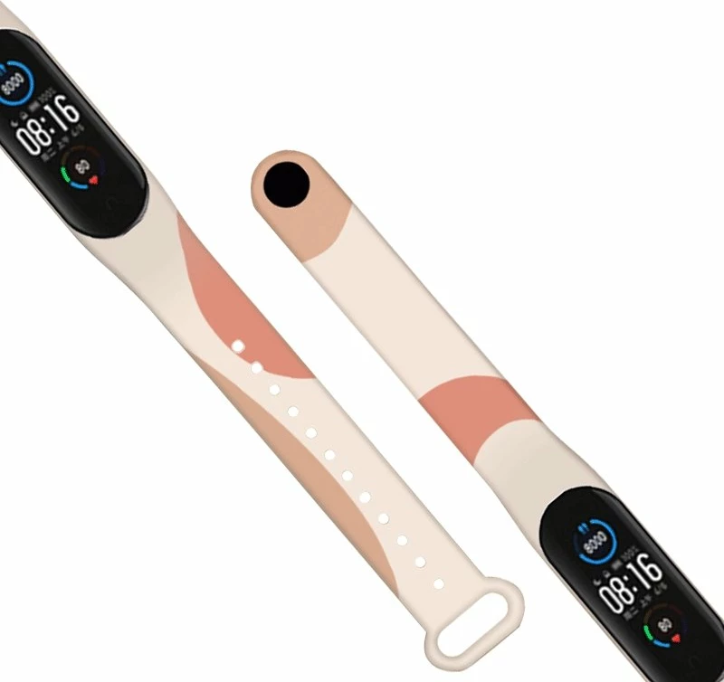 Rrip silikoni Hurtel Strap Moro për Xiaomi Mi Band 5/6, kamuflazh, bardhë-portokalli-gjelbër