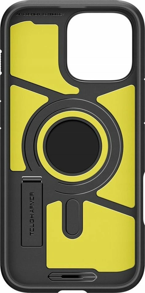 Mbështjellës Spigen Tough Armor "T" Mag për iPhone 16 Pro, MagSafe, me kickstand, i zi, 1 copë
