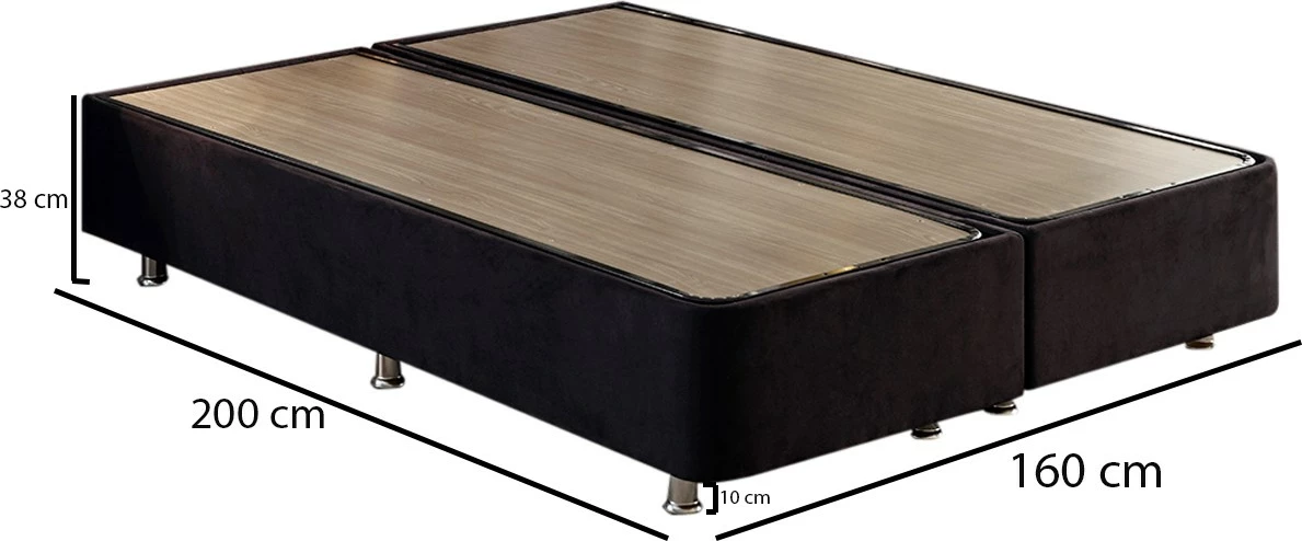 Baza dyshe për shtrat, ngjyrë e zezë, Skye Decor, Ela Double, 160x200