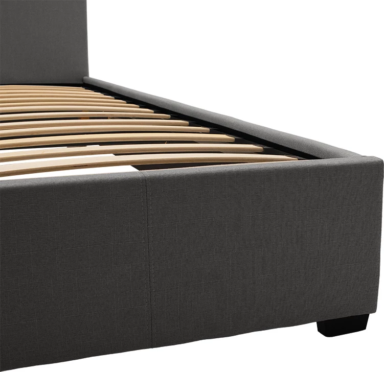 Krevat dopio Norse me stof me hapësirë ruajtëse ngjyrë gri e errët matte 160x200cm