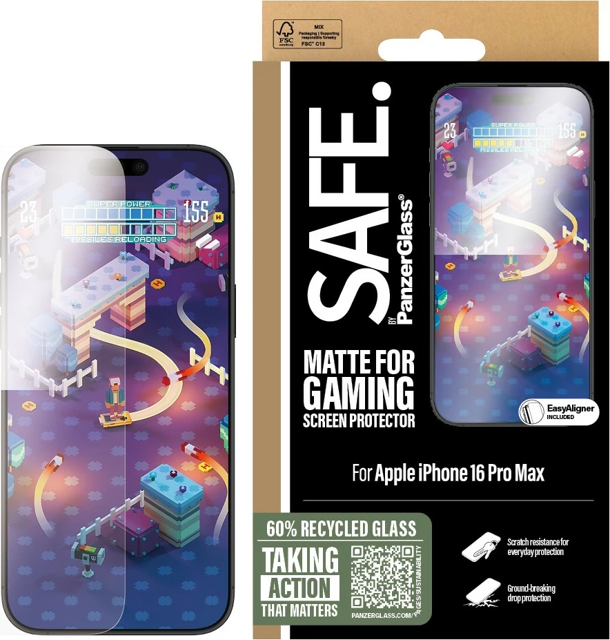Mbrojtës ekrani PanzerGlass për iPhone 16 Pro Max, transparent