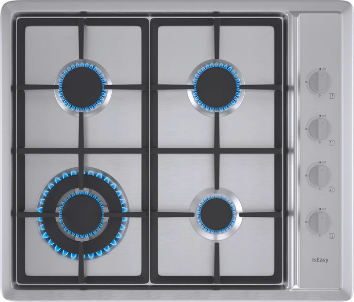 Pllakë gatimi me gaz IsEasy MGBS-604D, 4 vatra, inox 59 cm, silver