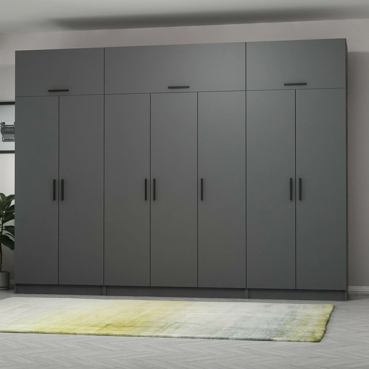 Dollap Skye Decor, ngjyrë antracit, 315x235x52 cm