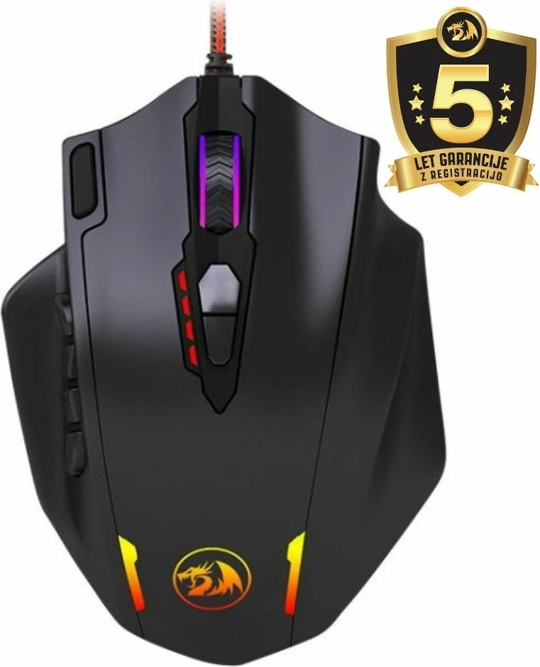 Maus gaming Redragon Impact M908, 12400 DPI, 18 butona, RGB, i zi