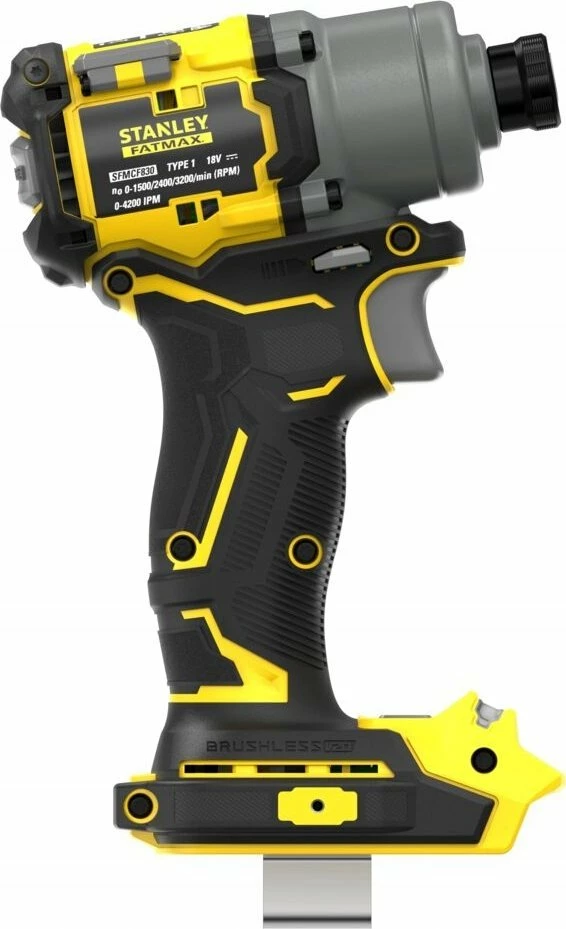 Vidhosëse goditëse me bateri Stanley FatMax SFMCF830B-XJ, 18V, 203Nm, 3 shpejtësi, 1/4\" (6.35mm), e verdhë/zezë, me kuti transporti