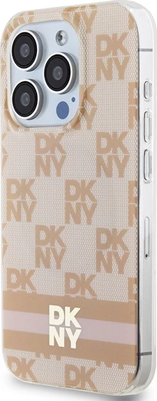 Mbështjellës DKNY IML Checkered Mono Pattern & Printed Stripes MagSafe për iPhone 13 Pro / 13, Rozë