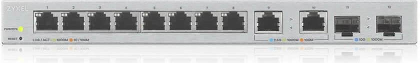 Switch i menaxhuar Zyxel XGS1210-12, 12 porta, 2x 2.5G, 2x SFP+ 10G, Argjend