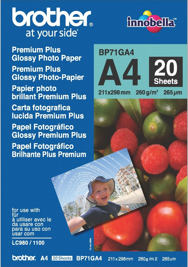Letër fotografike Brother BP71GA4 A4 260 g/m² me shkëlqim 20 fletë