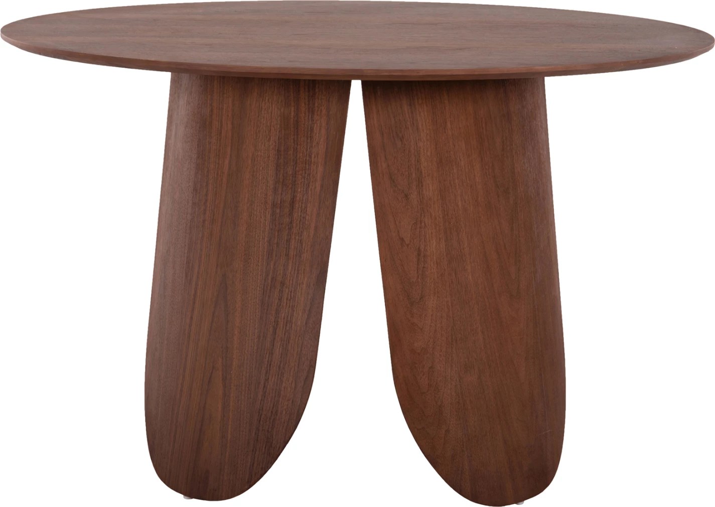 Tavolinë e rrumbullakët për ngrënie, DENTY, MDF me furnir lisi, ngjyrë arre, Φ120x75H cm