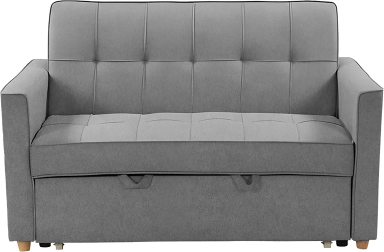 Divan 2 ulësesh që bëhet shtrat, ngjyrë antracit, 142x93x90 cm