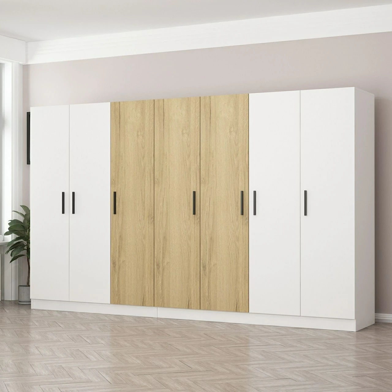 Dollap Skye Decor, ngjyrë e bardhë dhe arre, 3114