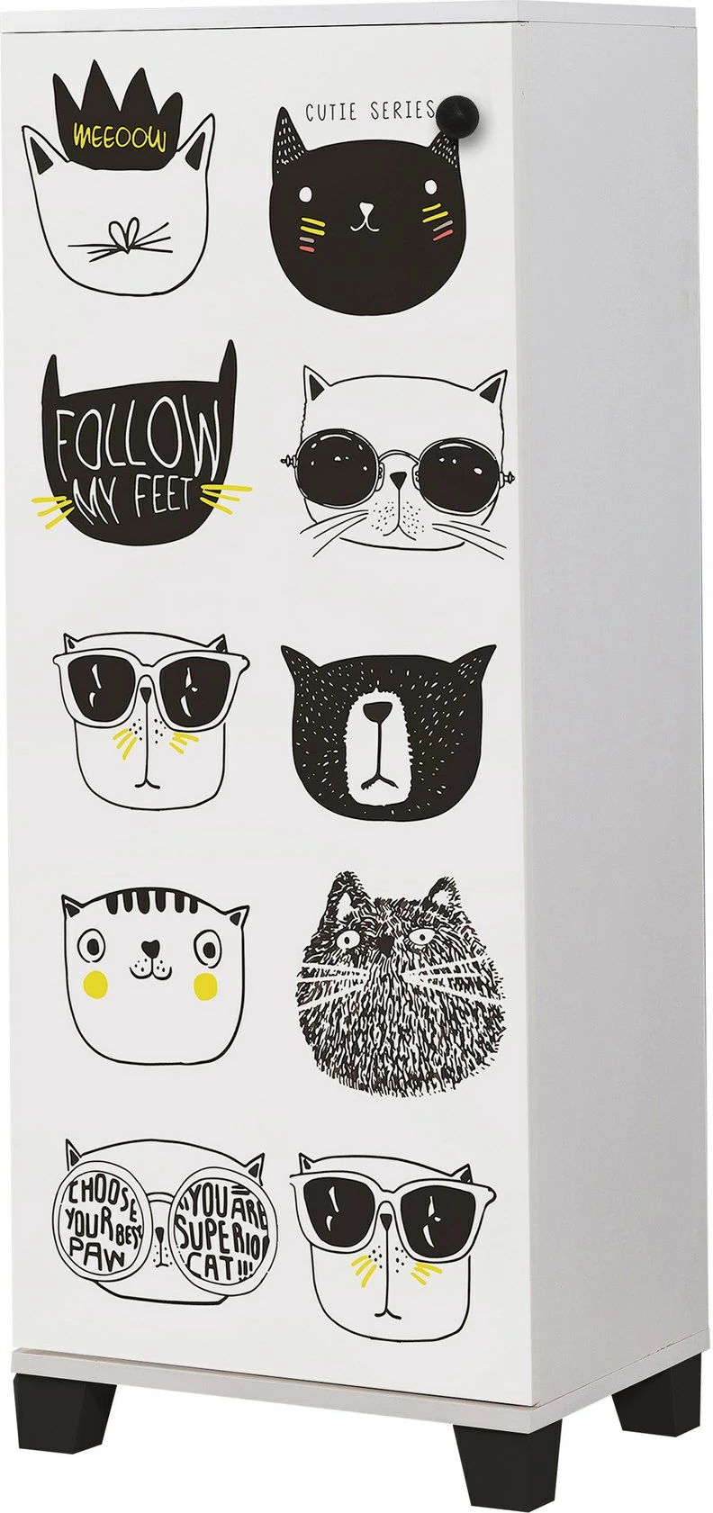 Dollap këpucësh Hanah Home, Filinta Cats, i bardhë