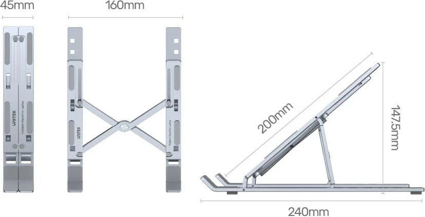 Mbajtës laptopi UNITEK OT155SL, Argjendtë