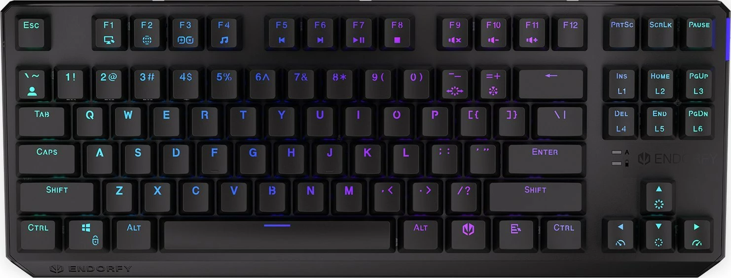 Tastierë mekanike gaming Endorfy Thock TKL Wireless EY5A081, Kailh Box Black, RGB, Bluetooth/2.4GHz/USB, US layout, e zezë