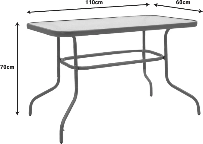 Tavolinë me karrige, 5 pjesë, Valor-Calan,, metal, ngjyrë kafe, 110x60x70cm