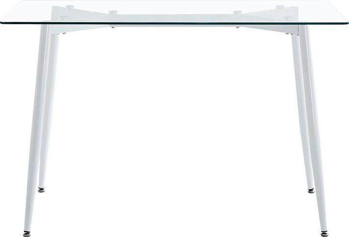 Tavolinë me karrige Quana-Caron, set 5 copë, xham dhe pp, ngjyrë e zezë-natyrale, 120x70x75cm