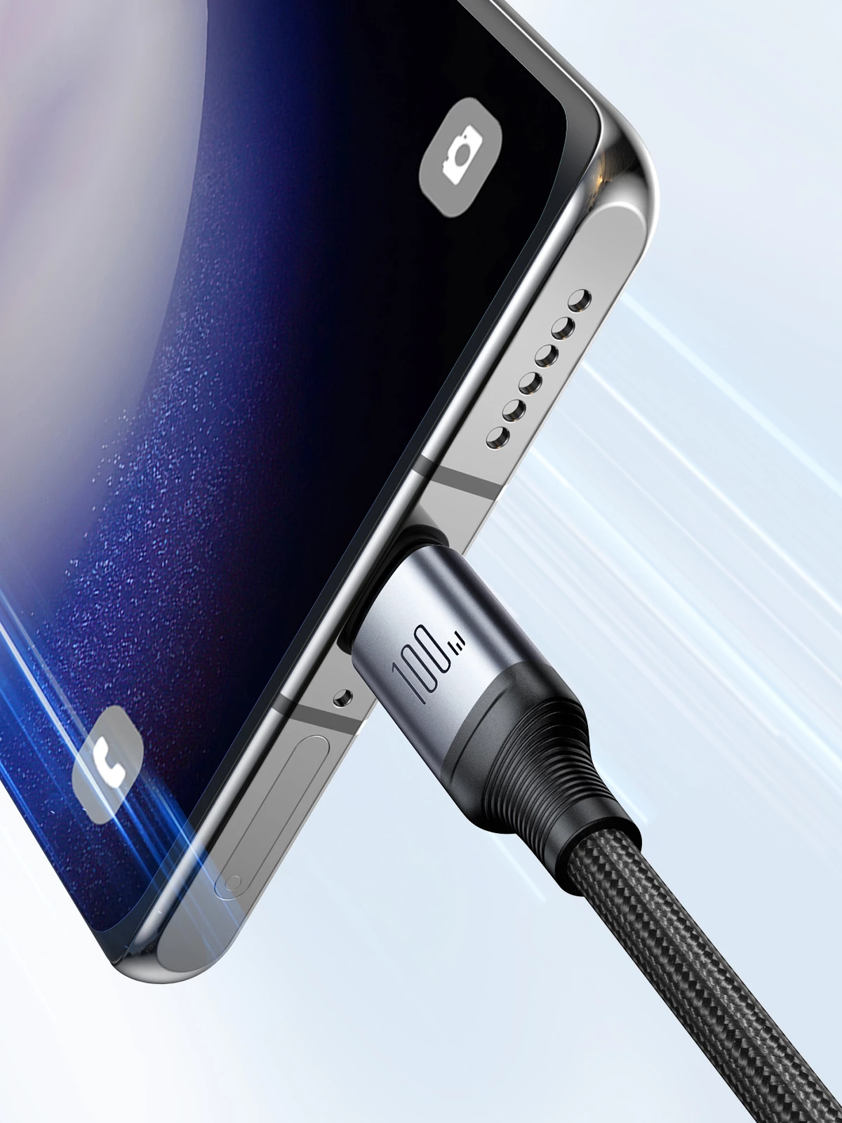 Kabllo karikimi Joyroom Speedy Series S-A21, 2in1 USB-C në USB-C/USB-C, 100W, 1.5m, e zezë