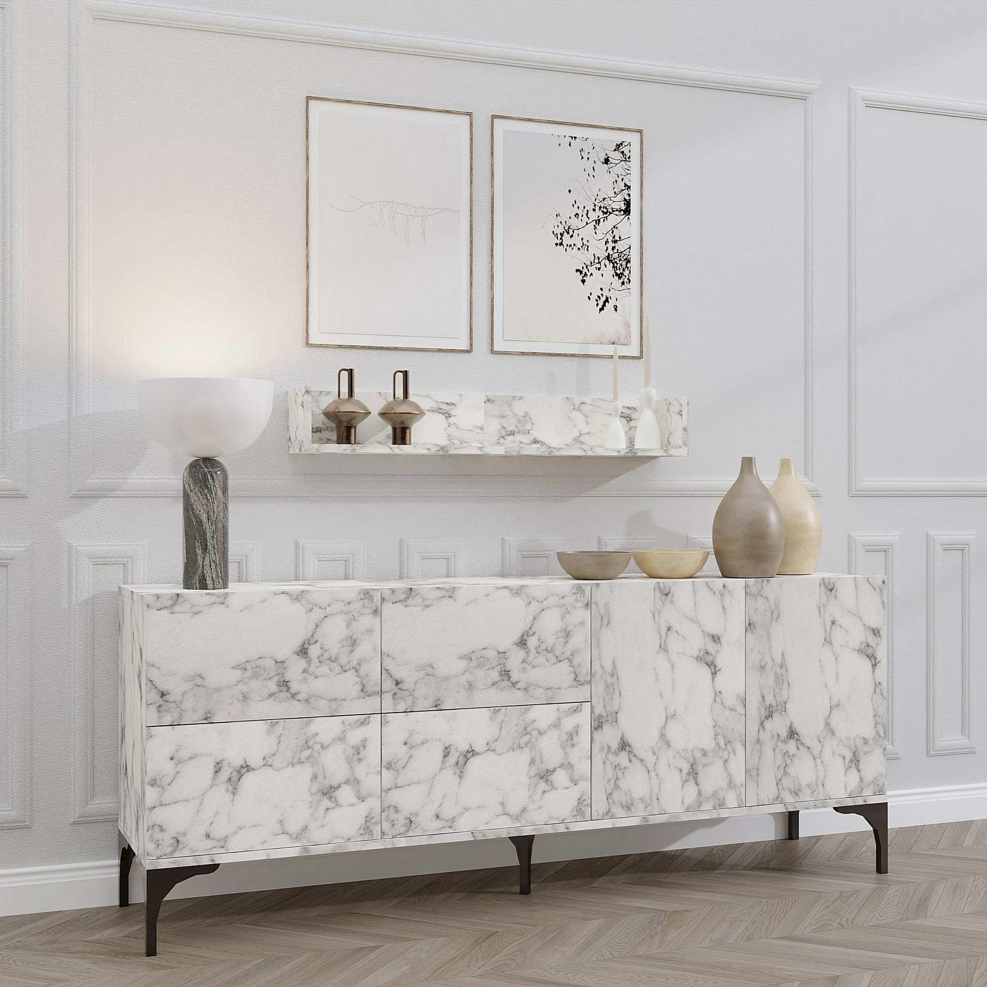 Konsol Stella, Carrara mermer