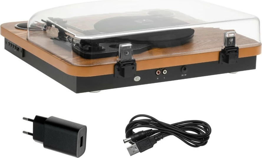 Gramafon Adler AD1914Wood me Bluetooth, USB, ngjyrë dru