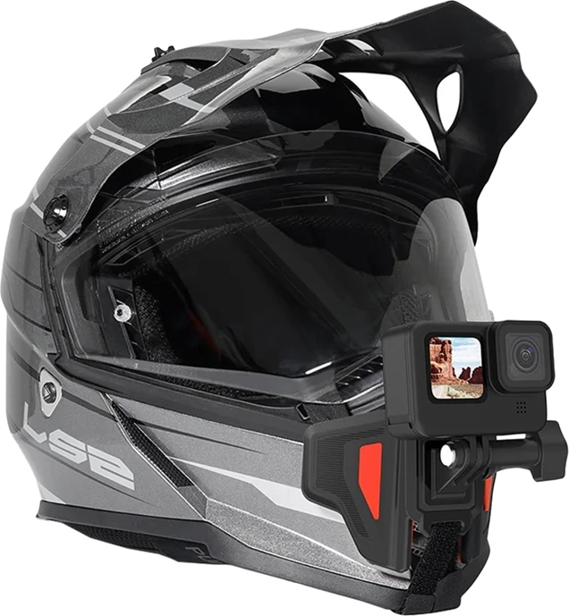 Mbajtës helmete për kamera sportive Telesin GP-HBM-MT2-YH, për GoPro, universal, e zezë me të kuqe