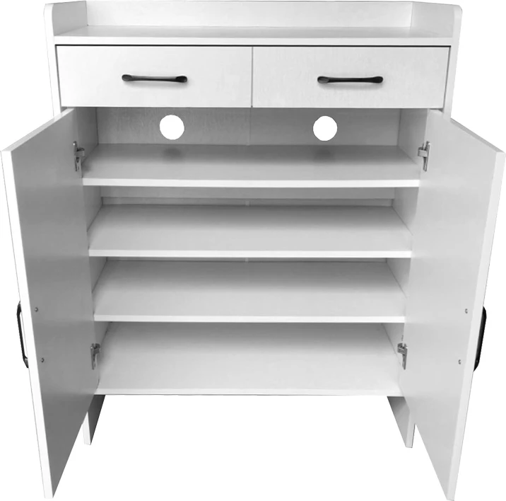 Raft këpucësh Gazen për 12 palë me sirtarë, ngjyrë e bardhë, 80x33x100cm