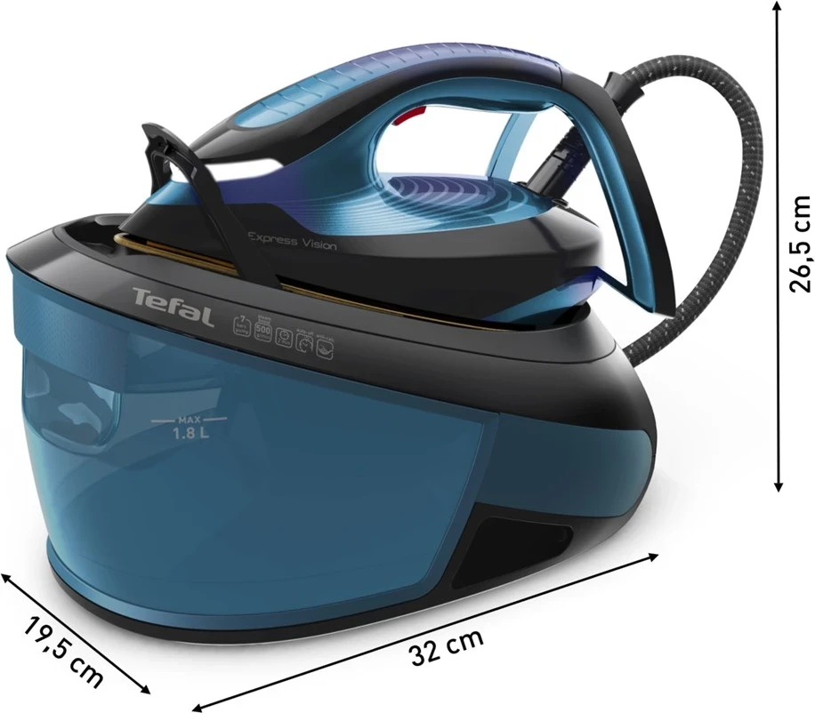 Hekur Tefal Express Vision SV8151, 2800 W, 1.8 L, Blu dhe Zi