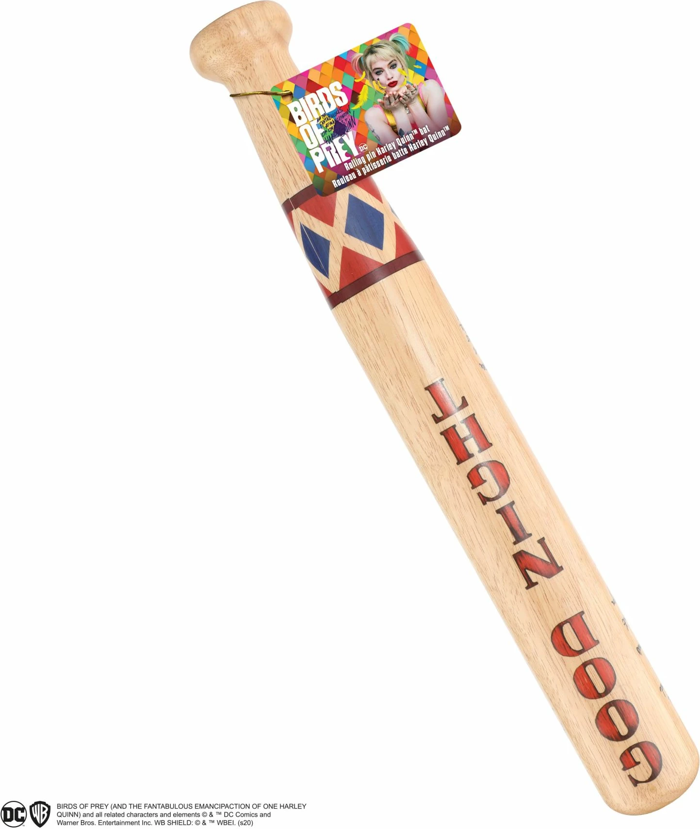 Okllai Cinereplicas Harley Quinn Baseball Bat, dru, 44.5 cm, druri natyral