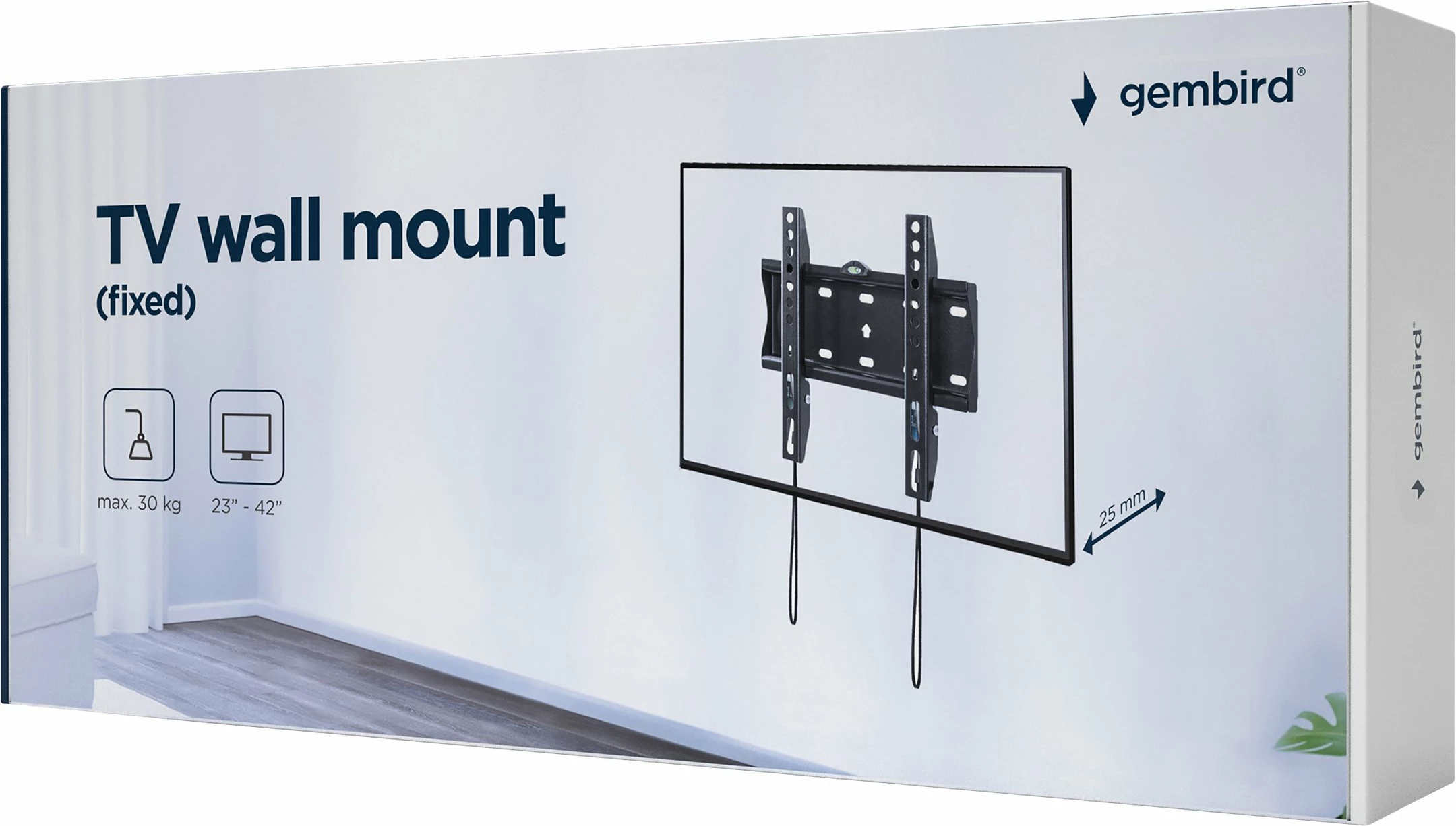 Mbajtës muri për TV Gembird WM-42F-01, 23-42 inç, i zi
