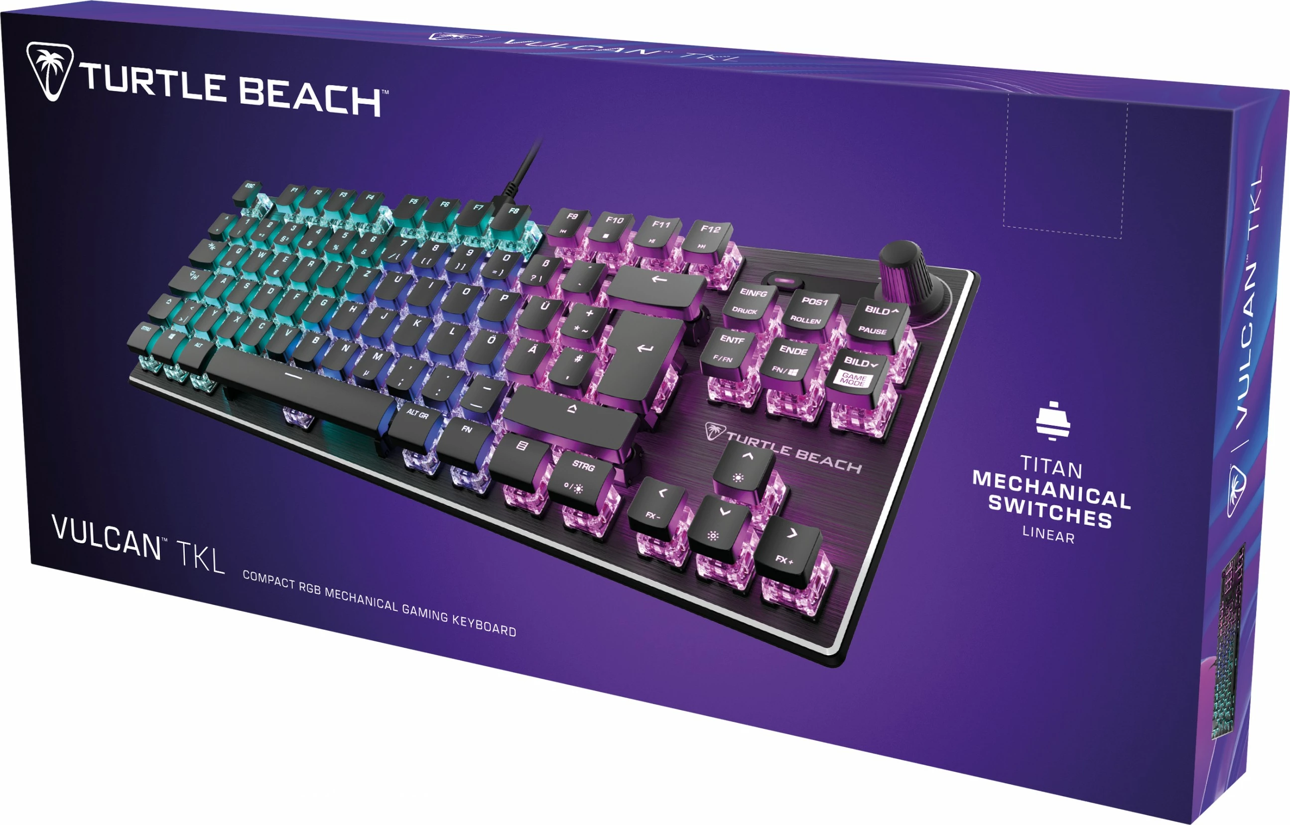 Tastierë mekanike Turtle Beach Vulcan TKL, RGB, QWERTZ, e zezë