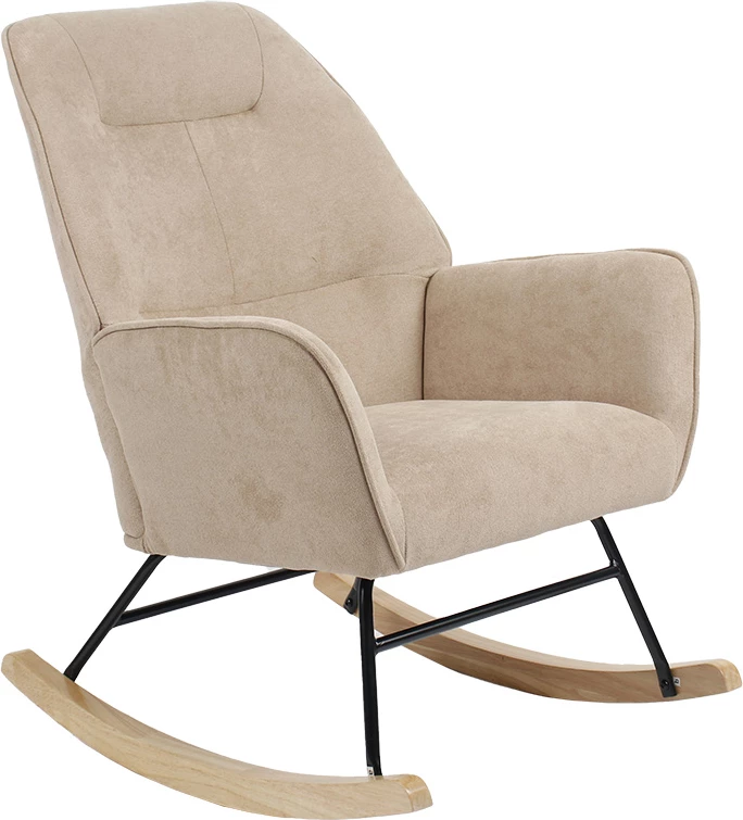 Karrige lëkundëse Exultant, material stof, ngjyrë bezhë-natyrale, 75x68x95cm