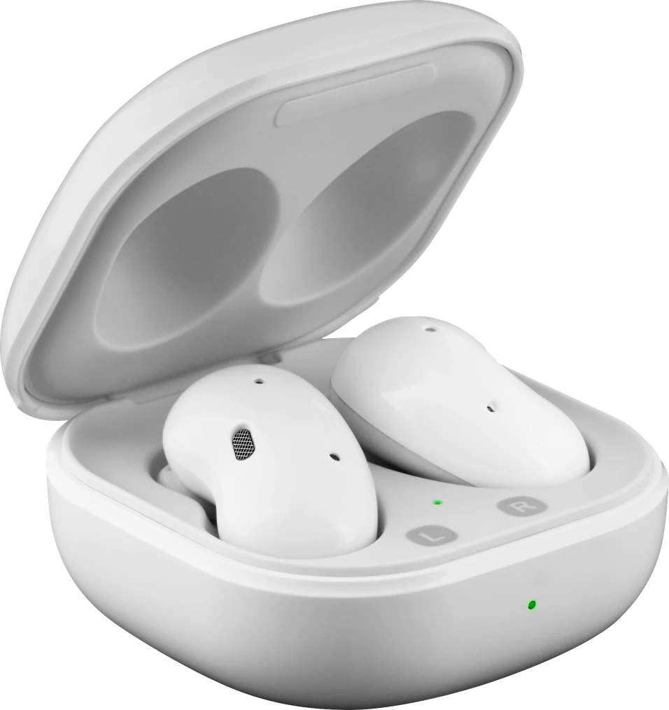 Kufje Defender Twins 910 63910, Bluetooth True Wireless, me mikrofon, kasë karikimi 300 mAh, të bardha, me 2 palë maja silikoni