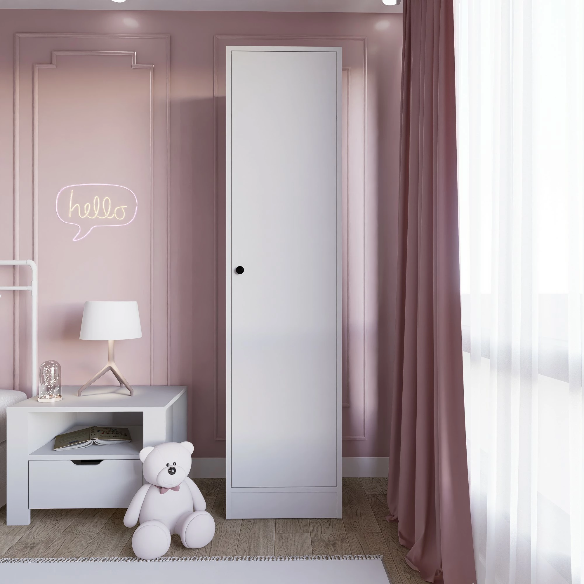 Dollap Skye Decor, ngjyrë e bardhë mat, Daisy 1600-38