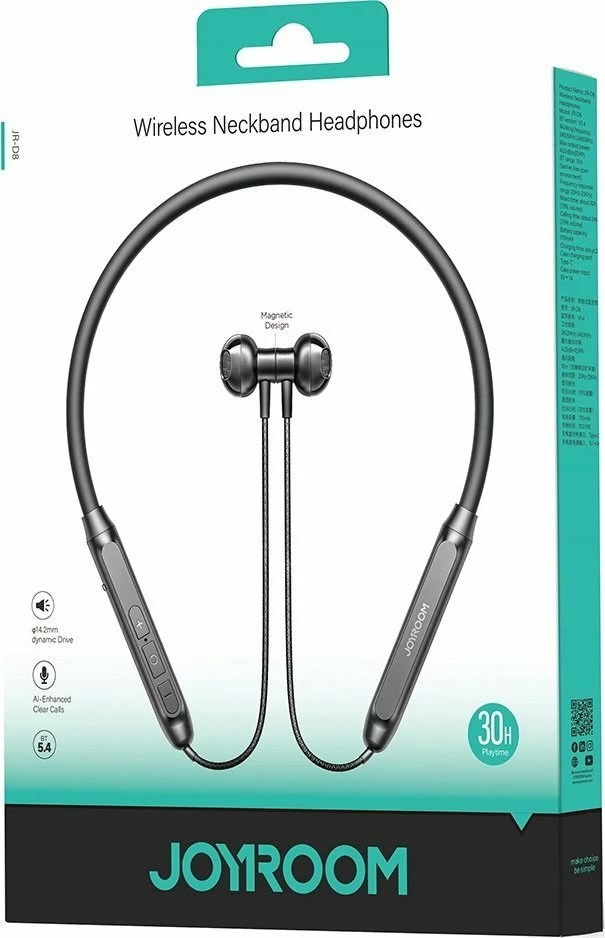 Kufje wireless Joyroom JR-D8 Bluetooth 5.4, IP54, 30 orë, me mikrofon, USB-C, të zeza