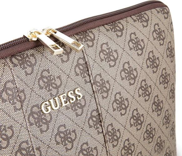 Mbështjellës laptopi Guess 4G Uptown, deri 13", Kafe