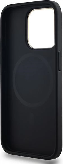 Mbështjellës DKNY Leather Checkered Mono Pattern MagSafe për iPhone 15 Pro Max, i zi