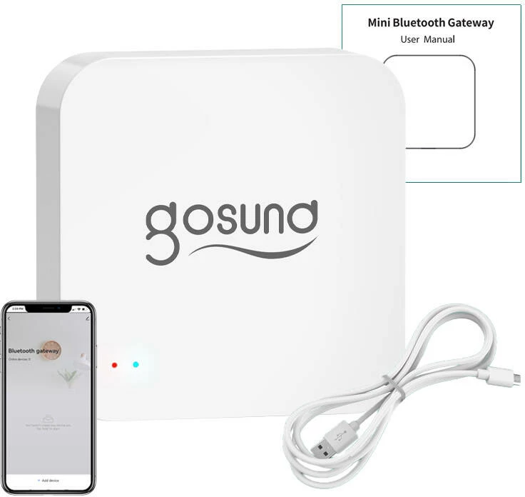 Gateway smart Gosund G2, Bluetooth/Wi-Fi, me alarm, i bardhë