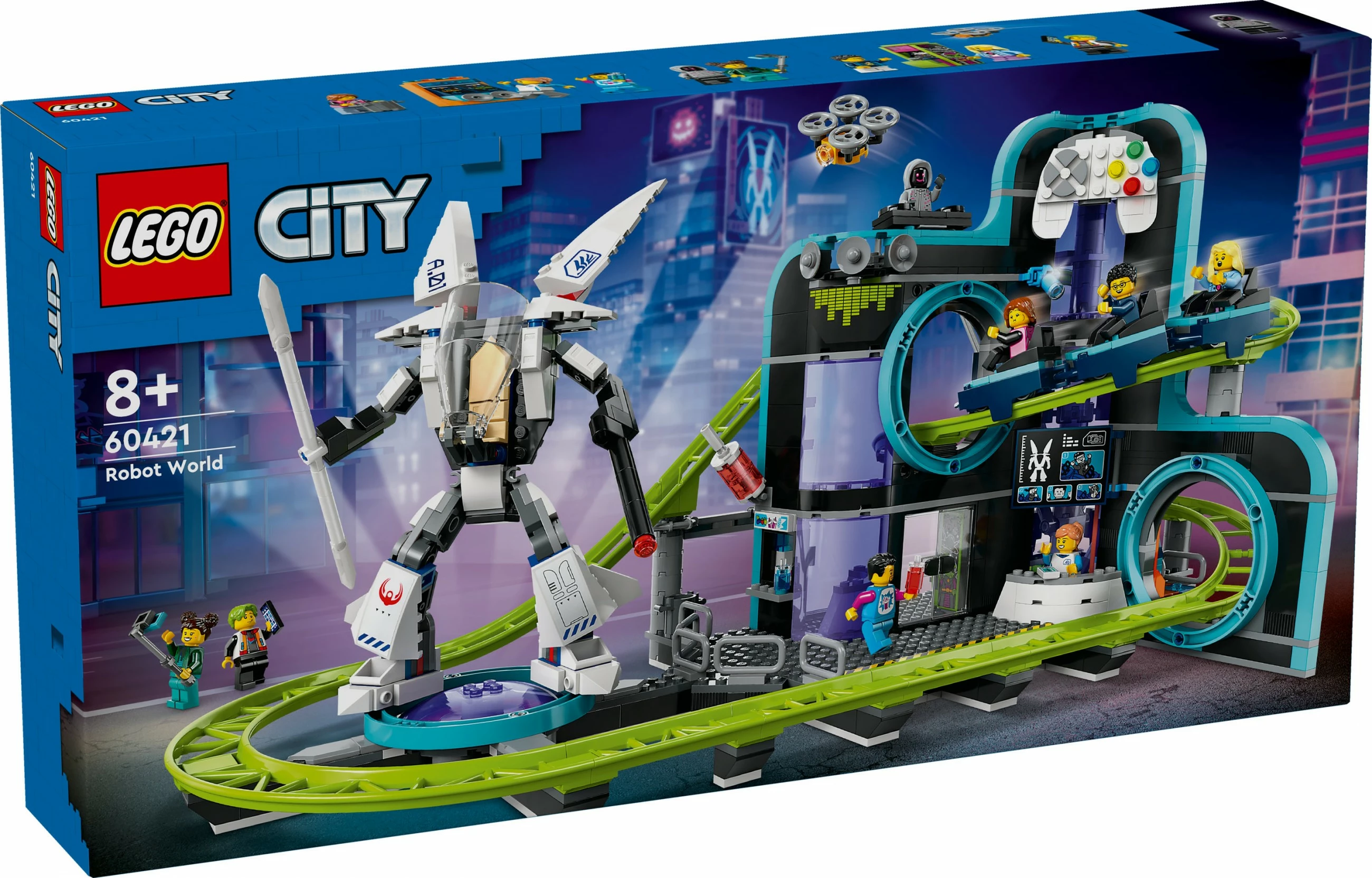 Set ndërtimi LEGO City 60421 Achterbahn me Robot-Mech, multikolor