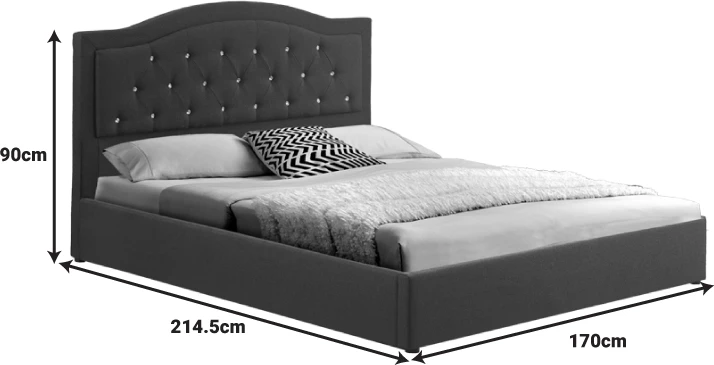 Krevat dopio me hapësirë magazinimi, pëlhurë bezhë, 160x200cm