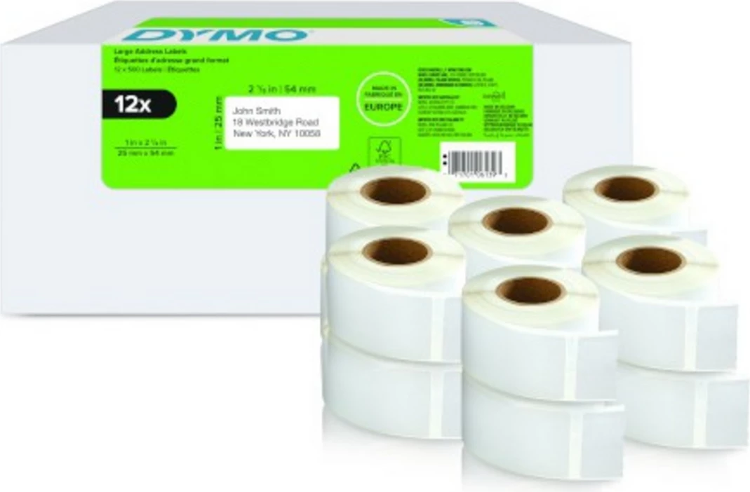 Etiketa Dymo LabelWriter 500, 2177563, e bardhë, set 12 copë