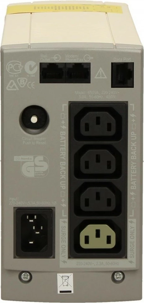 Kasë UPS APC BK650EI, 650 VA, 400 W, Bardhë