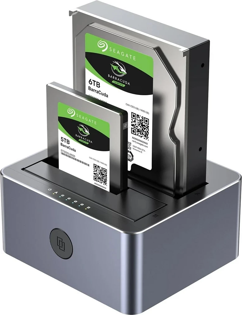 Stacion klonimi UNITEK, 2x SATA 2.5"/3.5", USB 5GB, Gri