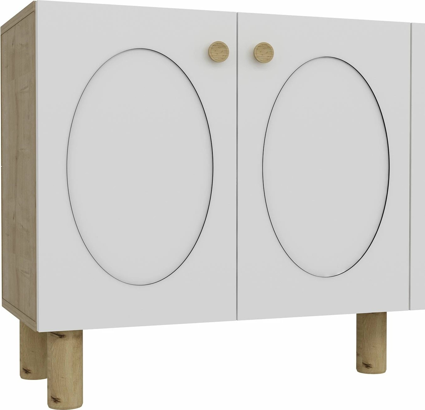 Konsol Skye Decor, ngjyrë lis safir, e bardhë