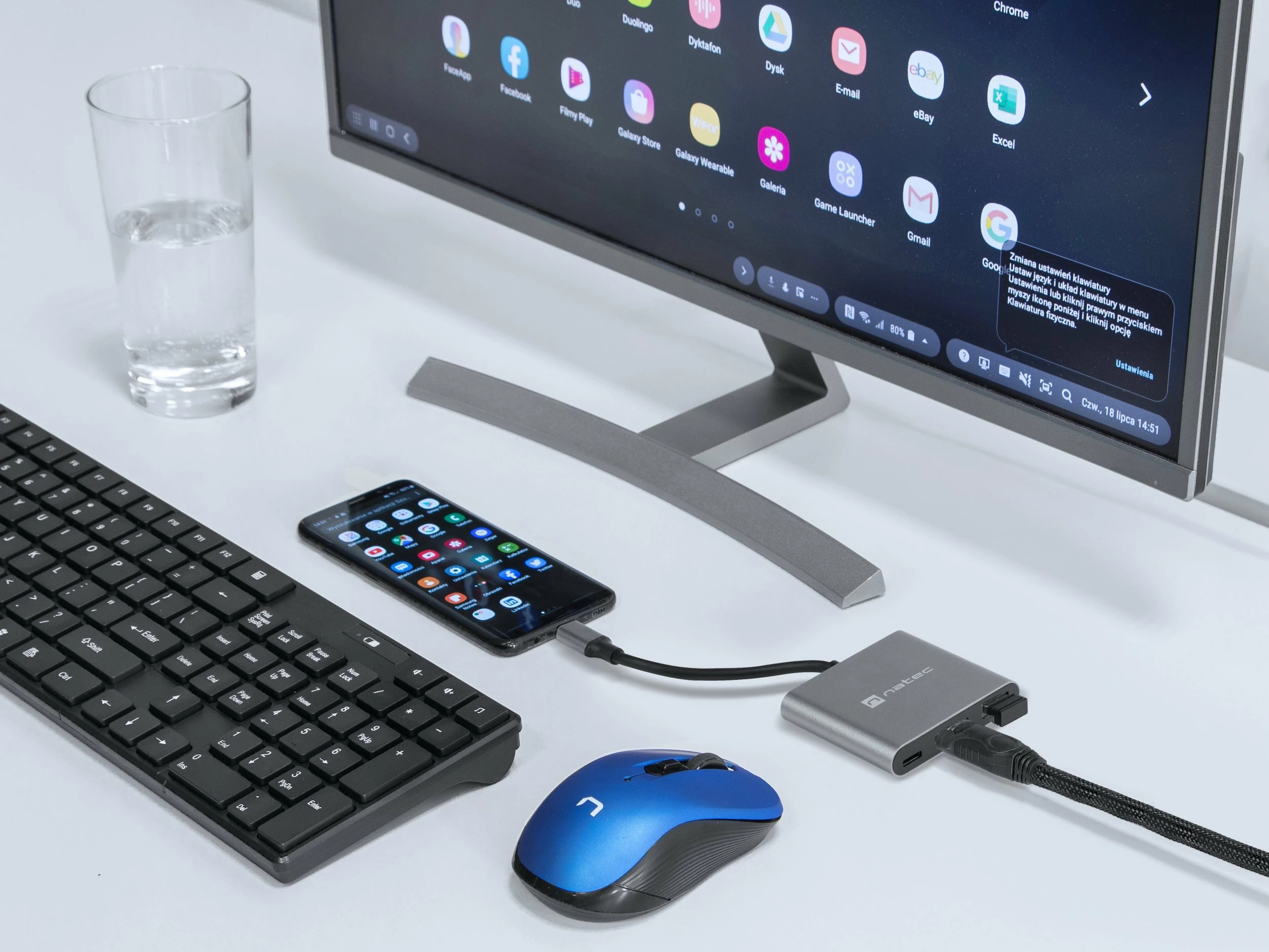 Adapter multiport USB-C Natec Fowler Mini NMP-1607, HDMI 4K, USB 3.0, USB-C PD, gri