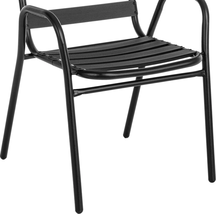 Karrige Sussie, metal i zi, me shufra alumini, 45x62x76cm