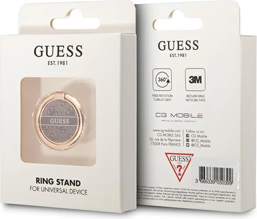 Unazë mbajtëse për celular Guess Ring 4G Collection, metal, kafe